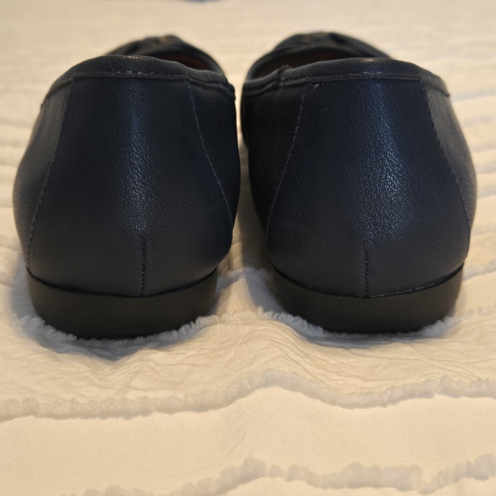 Solanz Womens Cameron Ballet Flats Navy Blue 7W - Picture 4 of 7